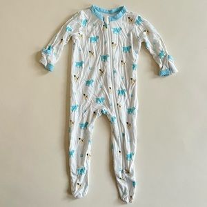 Kyte Woof 🐕 retired print zip up PJs 0-3 month